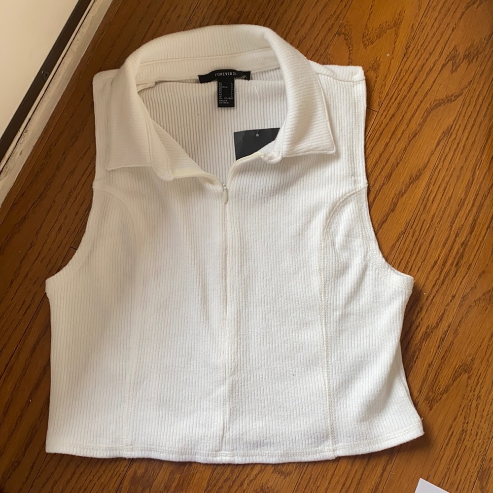 White zip up top